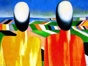 Two Peasants Oil painting by Kasimir Malevich