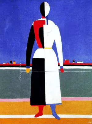 Woman with a Rake by Kasimir Malevich - Oil Painting Reproduction