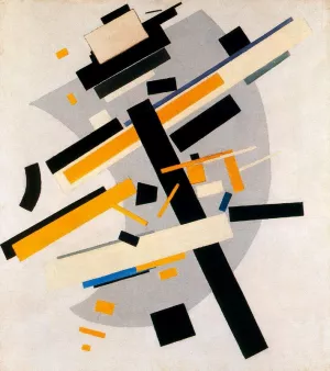 Yellow and Black Oil painting by Kasimir Malevich