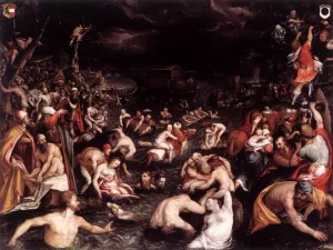 Noah's Ark Cycle: 3. The Flood by Kaspar Memberger The Elder Oil Painting