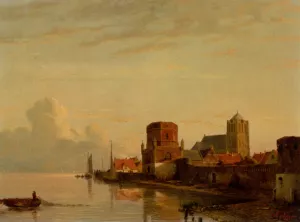 A View of Woudrichem painting by Kasparus Karsen