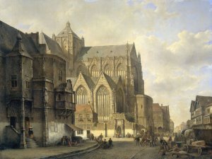 View in a Town by Kasparus Karsen Oil Painting