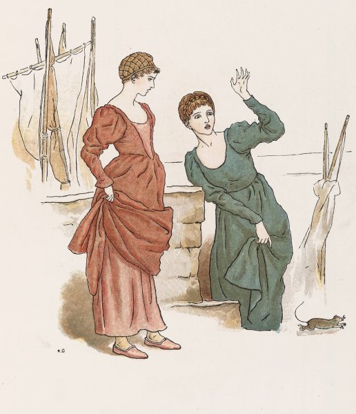 The Pied Piper of Hamelin 10  by Kate Greenaway - Hand-Painted Oil Painting Reproduction