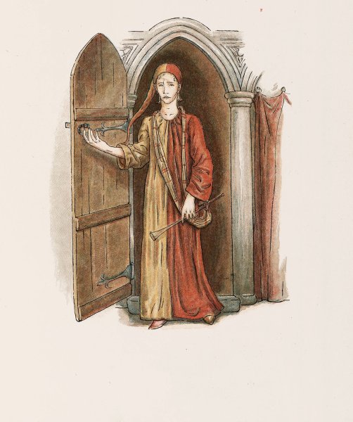 The Pied Piper of Hamelin 12  by Kate Greenaway - Hand-Painted Oil Painting Reproduction