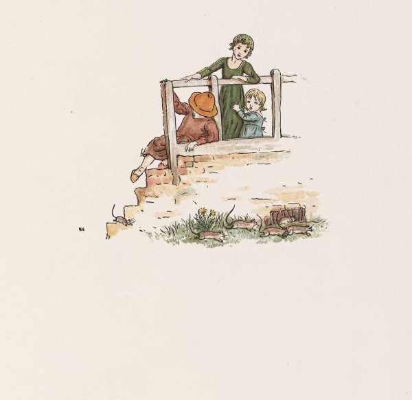 The Pied Piper of Hamelin 14  by Kate Greenaway - Hand-Painted Oil Painting Reproduction