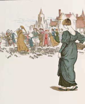 The Pied Piper of Hamelin 15 by Kate Greenaway Oil Painting