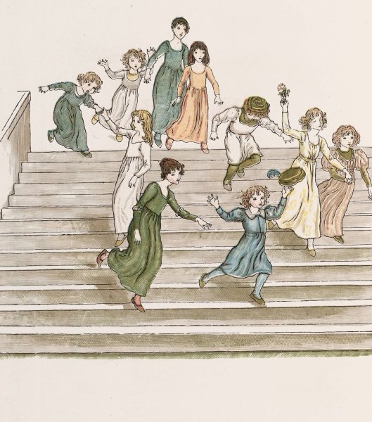 The Pied Piper of Hamelin 24  by Kate Greenaway - Hand-Painted Oil Painting Reproduction