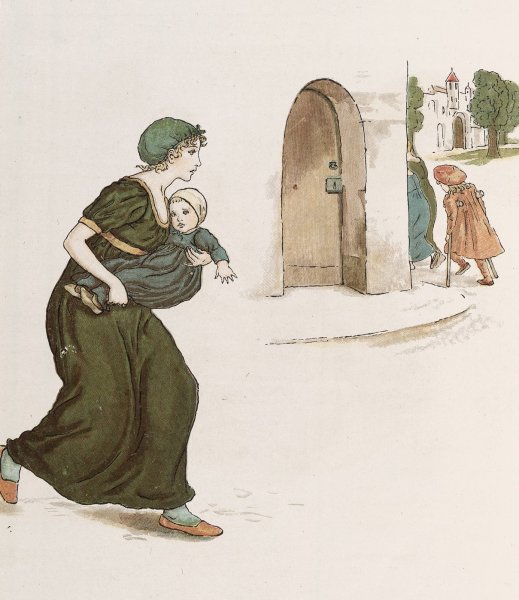 The Pied Piper of Hamelin 28  by Kate Greenaway - Hand-Painted Oil Painting Reproduction
