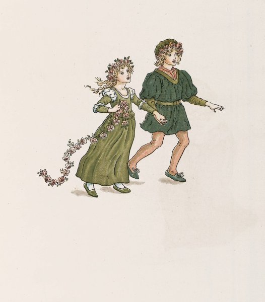 The Pied Piper of Hamelin 29  by Kate Greenaway - Hand-Painted Oil Painting Reproduction