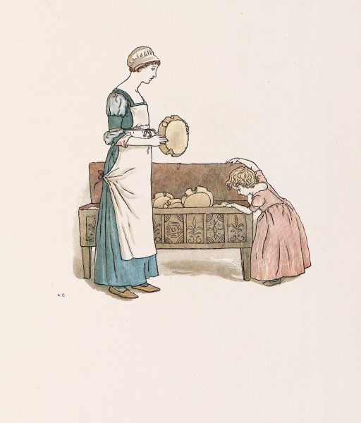 The Pied Piper of Hamelin 6  by Kate Greenaway - Hand-Painted Oil Painting Reproduction