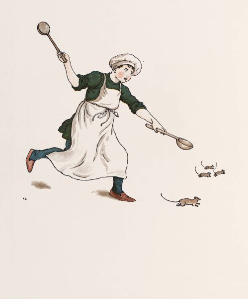 The Pied Piper of Hamelin 7  by Kate Greenaway - Hand-Painted Oil Painting Reproduction