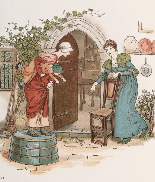 The Pied Piper of Hamelin 9  by Kate Greenaway - Hand-Painted Oil Painting Reproduction