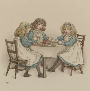The Tea Party by Kate Greenaway Oil Painting