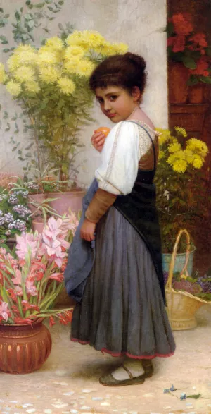 The Flower Merchant by Kate Perugini Oil Painting