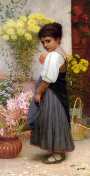 The Flower Merchant Oil painting by Kate Perugini