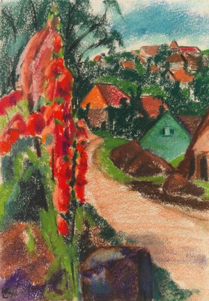 Sommer im Dorf by Kathe Loewenthal Oil Painting