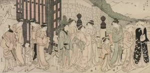 A Thousand Autumns, Ten Thousand Years on Tokiwa Bridge by Katsukawa Shuncho Oil Painting