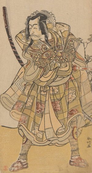 The Actor Ichikawa Danjuro as Samurai by Katsukawa Shuncho Oil Painting