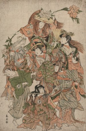 Iwai Hanshiro IV in a Dance of Seven Changes by Katsukawa Shun'Ei Oil Painting