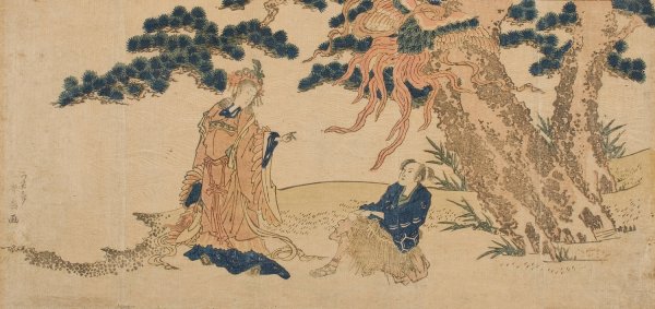 The Feather Robe  by Katsukawa Shunsen - Hand-Painted Oil Painting Reproduction