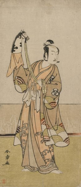 Bando Hikosaburo III Holding a Hand Pupper by Katsukawa Shunsho Oil Painting