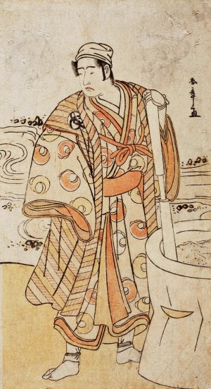 BandO MitsugorO I as the Spirit of an Egret Disguised as Cotton Maker MegamagosaburO by Katsukawa Shunsho Oil Painting