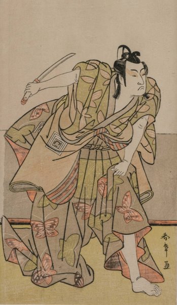 Ichikawa Monnosuke II as Soga no Goro  by Katsukawa Shunsho - Hand-Painted Oil Painting Reproduction