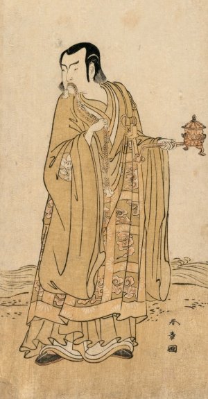 Ichimura Uzaemon IX as a Priest Beside a Stream by Katsukawa Shunsho Oil Painting