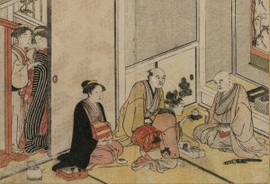 Interior Scene by Katsukawa Shunsho Oil Painting