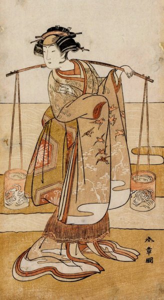 Iwai Hanshiro IV as Murasame or Matsukaze  by Katsukawa Shunsho - Hand-Painted Oil Painting Reproduction