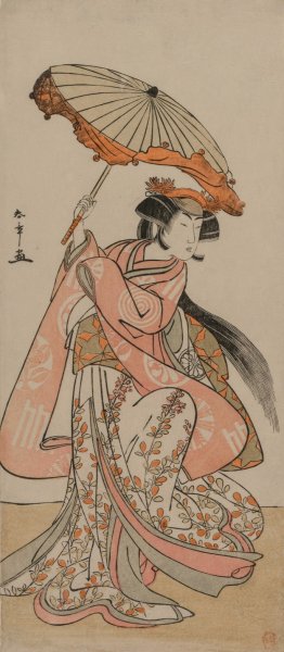 The Actor Segawa Kikunojo II Dancing with a Parasol by Katsukawa Shunsho Oil Painting