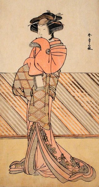 The Actor Segawa Kikunojo III in a Female Role  by Katsukawa Shunsho - Hand-Painted Oil Painting Reproduction