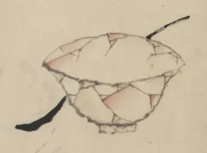 A bowl with a spoon by Katsushika Hokusai Oil Painting