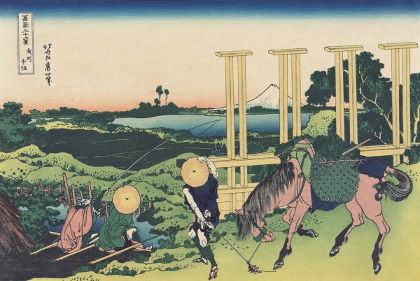 Bushu senju by Katsushika Hokusai - Hand-Painted Oil Painting Reproduction