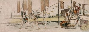 Dyers at Work by Katsushika Hokusai Oil Painting