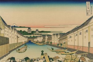 Edo nihonbashi by Katsushika Hokusai Oil Painting