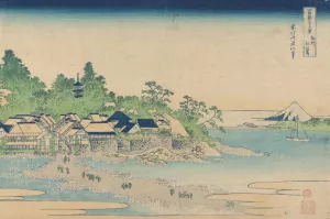 Enoshima in Sagami Province Oil painting by Katsushika Hokusai