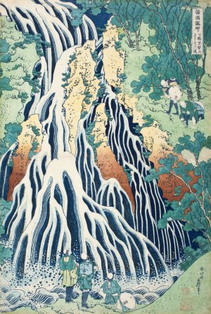 Falls of Kirifuri at Mt. Kurokami, Shimotsuke Province by Katsushika Hokusai Oil Painting