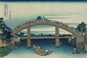 Fukagawa mannenbashi shita by Katsushika Hokusai Oil Painting