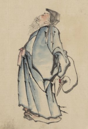 Fukurokuju, the god of wisdom, wealth, long life, and happiness, one of the seven lucky gods by Katsushika Hokusai Oil Painting