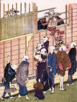 Hokusai Dejima painting by Katsushika Hokusai