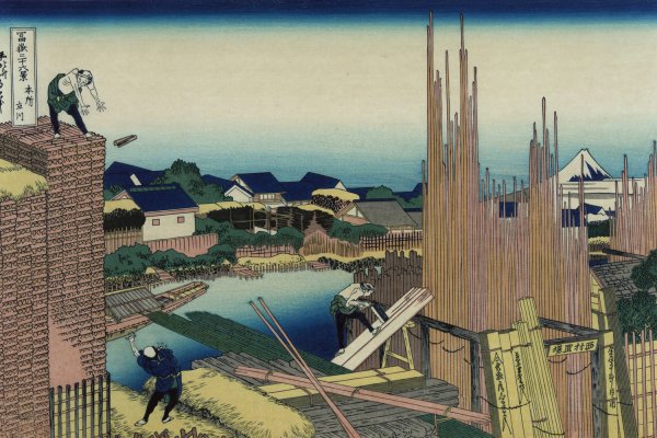 Honjo tatekawa by Katsushika Hokusai - Hand-Painted Oil Painting Reproduction