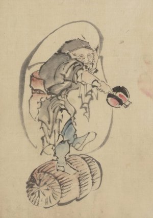 Hotei, the God of good fortune by Katsushika Hokusai Oil Painting