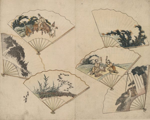 Mutamagawa senmen harimaze  by Katsushika Hokusai - Hand-Painted Oil Painting Reproduction