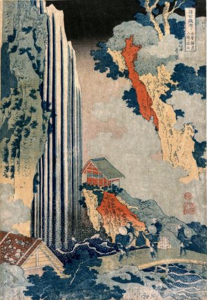 Ono Waterfall on the Kiso Road by Katsushika Hokusai Oil Painting