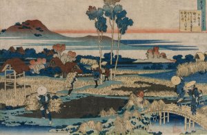 Poem by Emperor Tenchi, from the series One Hundred Poems by One Hundred Poets Explained by the Nurse by Katsushika Hokusai Oil Painting