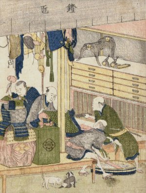 Saddlery Shop by Katsushika Hokusai Oil Painting