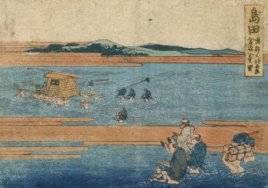 Shimada Oil painting by Katsushika Hokusai