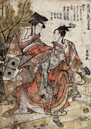Shogastu kamuro manzai by Katsushika Hokusai Oil Painting