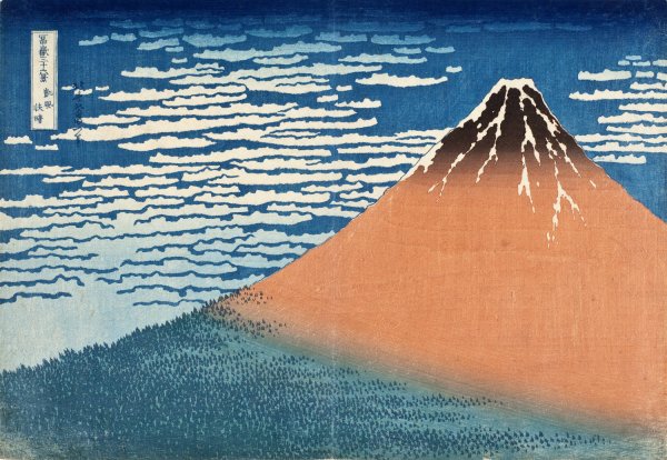 South Wind, Clear Dawn  by Katsushika Hokusai - Hand-Painted Oil Painting Reproduction